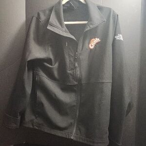 The North Face Orange Crush soda Full-Zip Jacket size Large Black Outdoor Casual